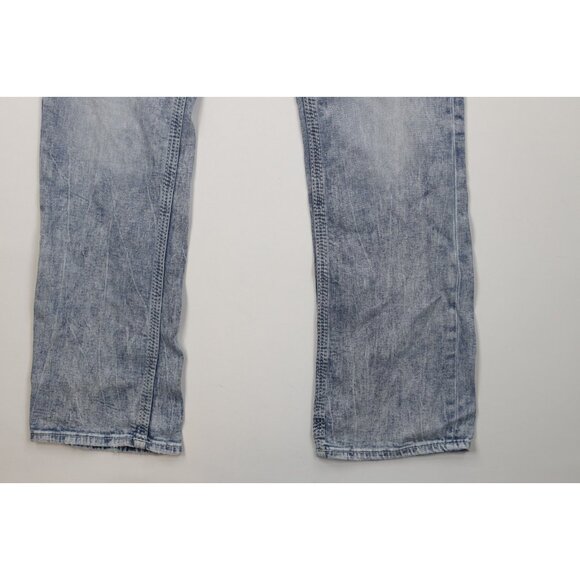 Buckle BKE Mens 28x34 Thick Stitch Stretch Jake Bootcut Denim Jeans Acid Wash - Picture 5 of 14